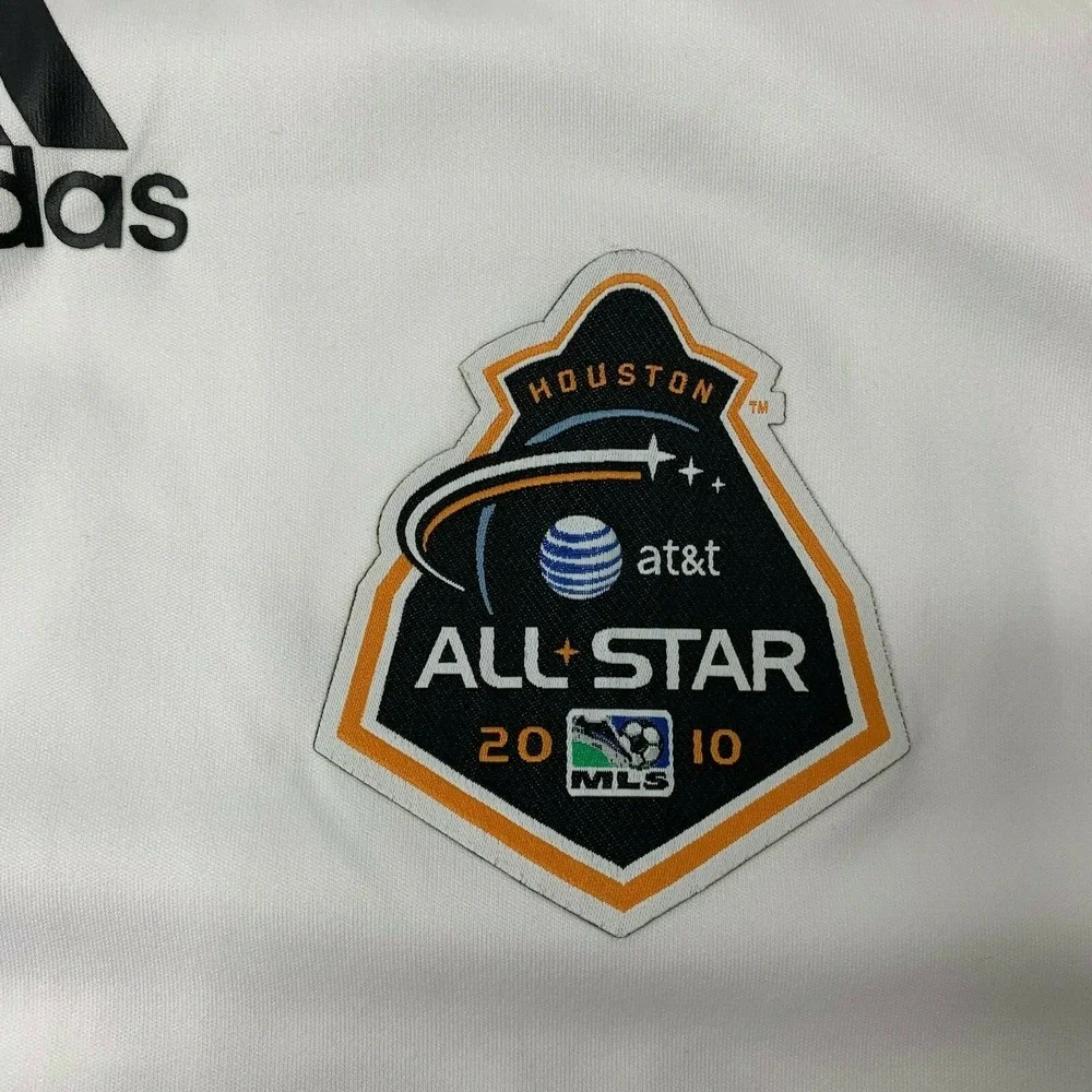 Adidas 2010 MLS All Star Jersey Adult Small White Orange Huston AT&T‎